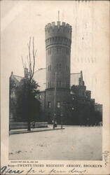 Twenty-Third Regiment Armory with Tall Tower Postcard