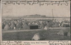 Refugee Camp Near Presidio with Alcatraz in Background Postcard