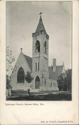 Episcopal Church with Tall Spire and Gothic Windows Postcard