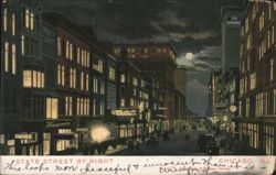 State Street by Night with Full Moon Postcard