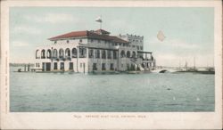 Detroit Boat Club Building and Waterfront Postcard
