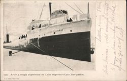 Ice-Covered Ship After Rough Experience on Lake Superior Postcard