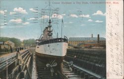U.S. Cruiser Maryland in Dry Dock Postcard