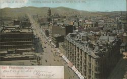 Looking up Market Street Before 1906 Earthquake Postcard