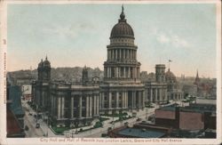 City Hall and Hall of Records from Larkin and Grove Postcard