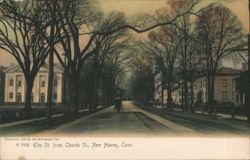 Elm Street from Church Street with United Church Postcard