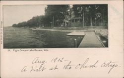 Elgin Camp and Church Cottage on Lake Geneva Postcard