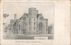 The New M. E. Church Architectural Rendering Postcard