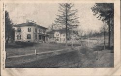 High Street and First Congregational Church Parsonage Postcard