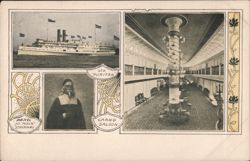 Steamer Puritan, Grand Saloon and Main Stairway Panel Postcard