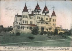 Providence Hospital with Red Turrets Postcard