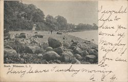 Beach Scene at Whitestone, Long Island Postcard