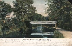 Along the Morris Canal with White Truss Bridge Postcard