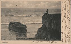 Devil's Gate Coastal View with Figures on Cliff Postcard