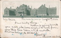 County Asylum Building Postcard