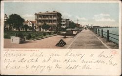 East Battery with Cannons and Historic Homes Postcard