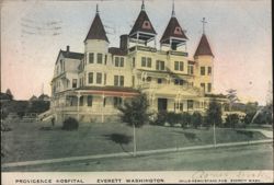 Providence Hospital with Ornate Victorian Towers Postcard