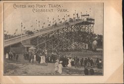 Chutes and Pony Track at Crescent Park Postcard