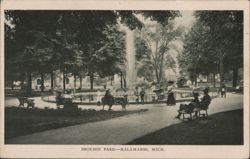 Bronson Park with Central Fountain Postcard