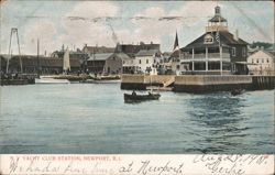 N. Y. Yacht Club Station Waterfront View Postcard