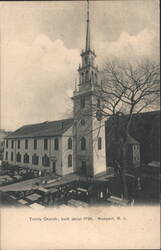 Trinity Church and Graveyard, Built Circa 1726 Postcard