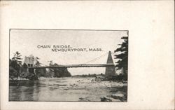 Chain Bridge over the Merrimack River Postcard