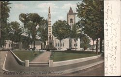 First Church and Monument Postcard