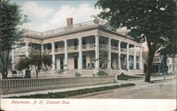 Calumet Club Building with Columned Porch Postcard