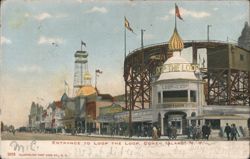 Entrance to Loop the Loop, Coney Island Postcard