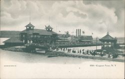 Kingston Point Pavilion and Gazebo with Steamship Postcard