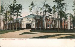 Georgian Court Building and Pine Trees Postcard