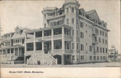 Hotel Biscayne with Multi-Level Porch and Corner Tower Postcard