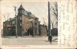 St. Charles Hospital with Corner Turret Postcard