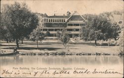 Main Building, The Colorado Sanitarium with Lake View Postcard