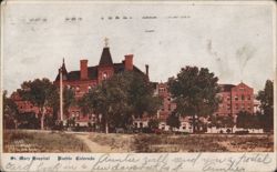 St. Mary Hospital with Central Tower and Cross Postcard