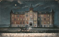 St. Anthony Hospital at Night Postcard
