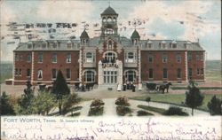 St. Joseph's Infirmary with Horse-Drawn Carriages Postcard
