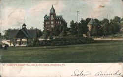 St. Joseph's Hospital and City Park Postcard