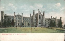 Binghamton State Hospital Gothic Revival Building Postcard
