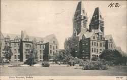 Buffalo State Hospital Twin Towers and Grounds Postcard