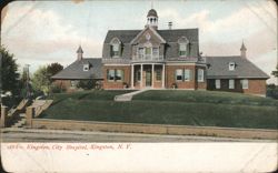 Kingston City Hospital Exterior and Landscaped Grounds Postcard