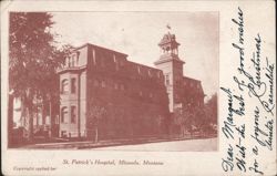 St. Patrick's Hospital Building and Central Tower Postcard