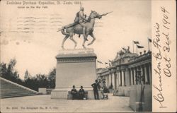 Indian on the War Path Statue, Louisiana Purchase Exposition Postcard