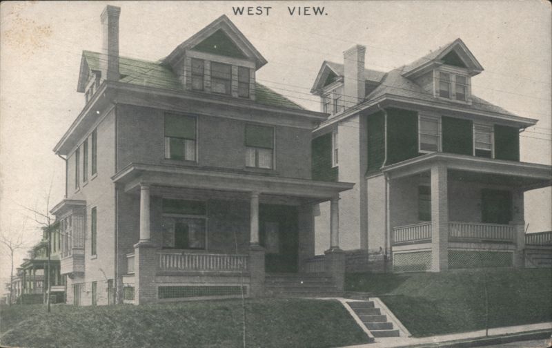 West View PA Residential Street Postcard, Freehold Co. Pennsylvania