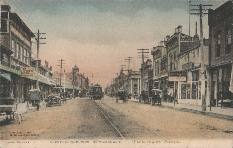 Congress Street Scene with Streetcar, Tucson, Arizona