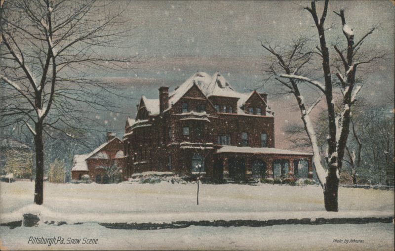 Snow Scene at Large Residence Pittsburgh Pennsylvania