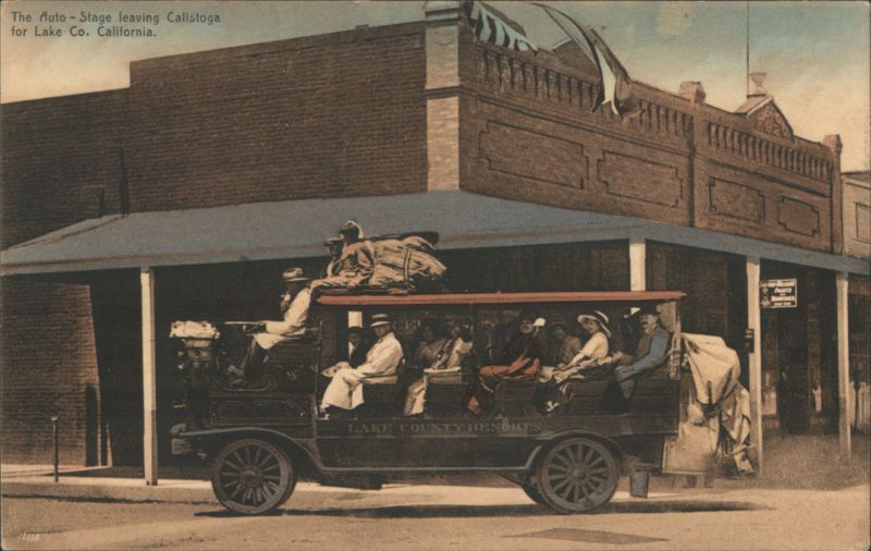 Calistoga CA Auto-Stage Lake County Resorts Divided Back California