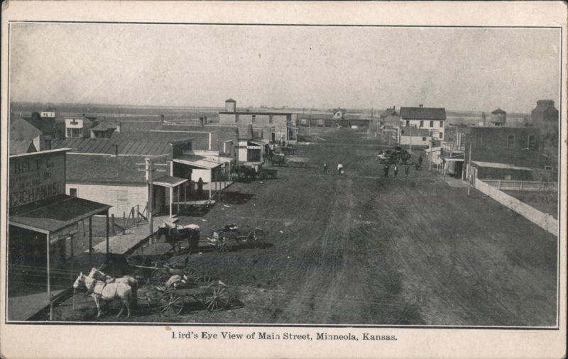 Bird's Eye View of Main Street, Minneola, Kansas
