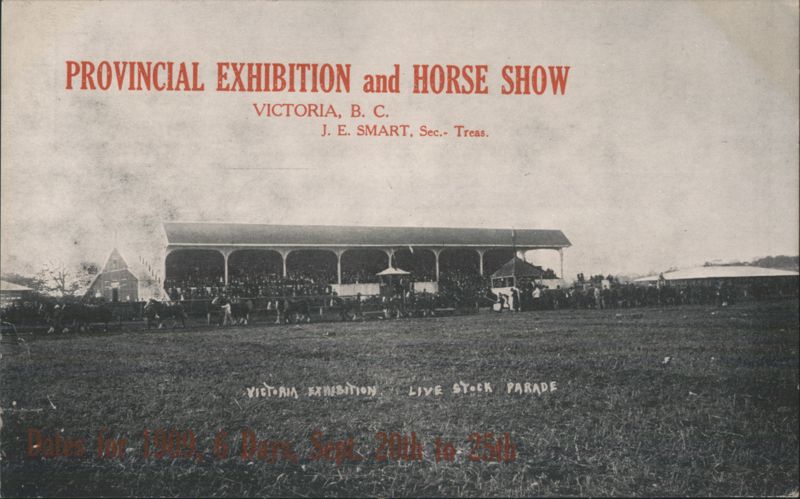 Victoria BC 1909 Provincial Exhibition Horse Show Livestock Parade Canada