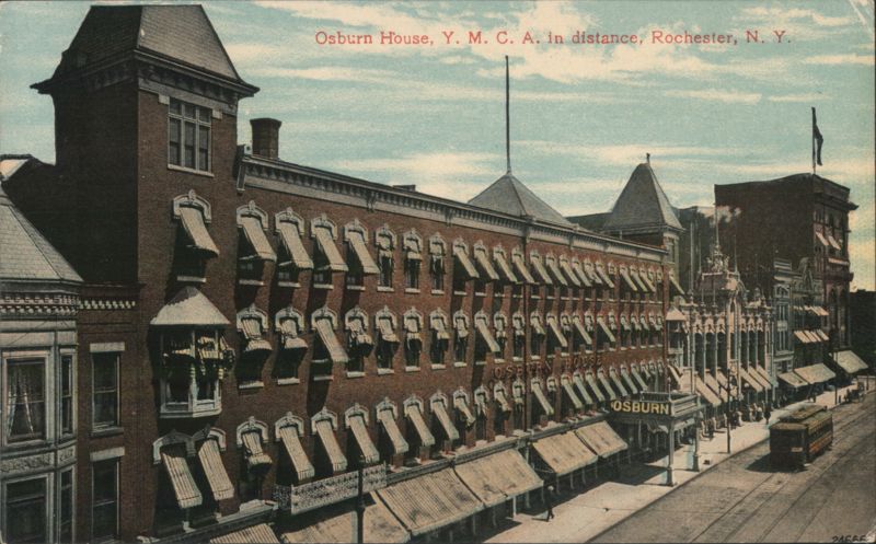 Osburn House and YMCA in Distance, Rochester, New York